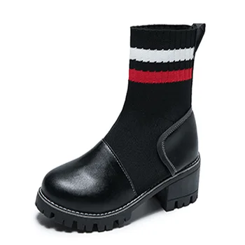 

women sock boots fashion flyknit strench mid calf ladies shoes soft sock ladies causal boots sandalia feminina women casual boot