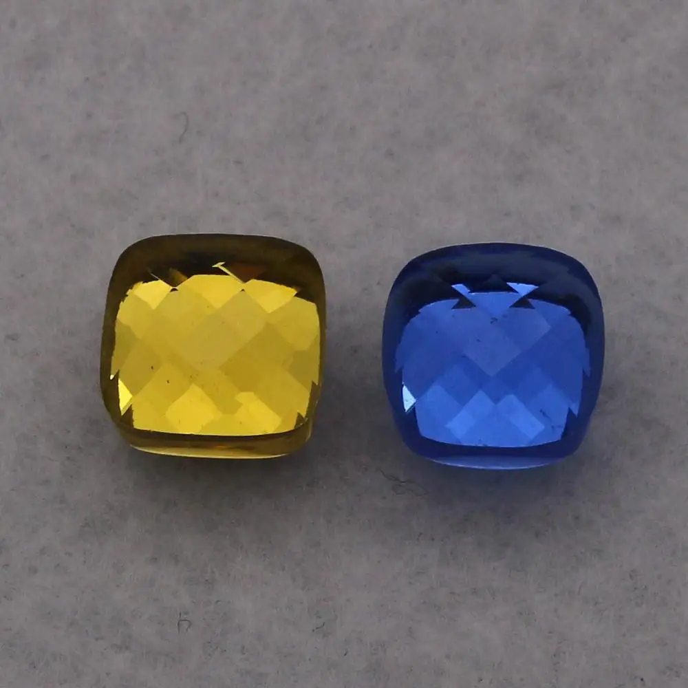 JSBAO 7 сочетание двойное красивое стекло модное кольцо женское Золото Нержавеющая сталь Розовое Фиолетовое Стекло кольцо для женщин ювелирные изделия - Цвет основного камня: Yellow Deep Blue