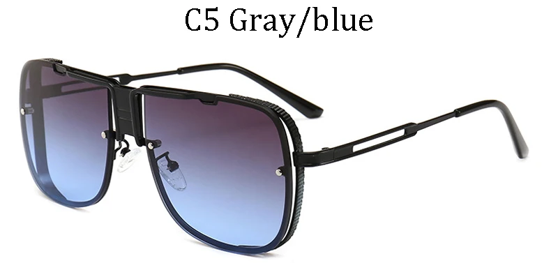 Модные стильные уникальные Квадратные Солнцезащитные очки в авиационном стиле, мужские брендовые дизайнерские солнцезащитные очки унисекс Oculos De Sol Masculino UV400 - Цвет линз: 1733 C5
