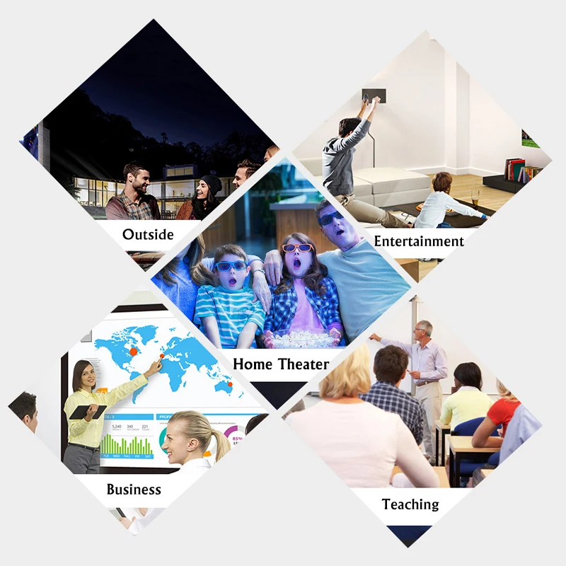 Pаспродажа Vivicine портативный проекционный экран 100 дюймов 169 проектор экран для домашнего кинотеатра светодиодный проектор