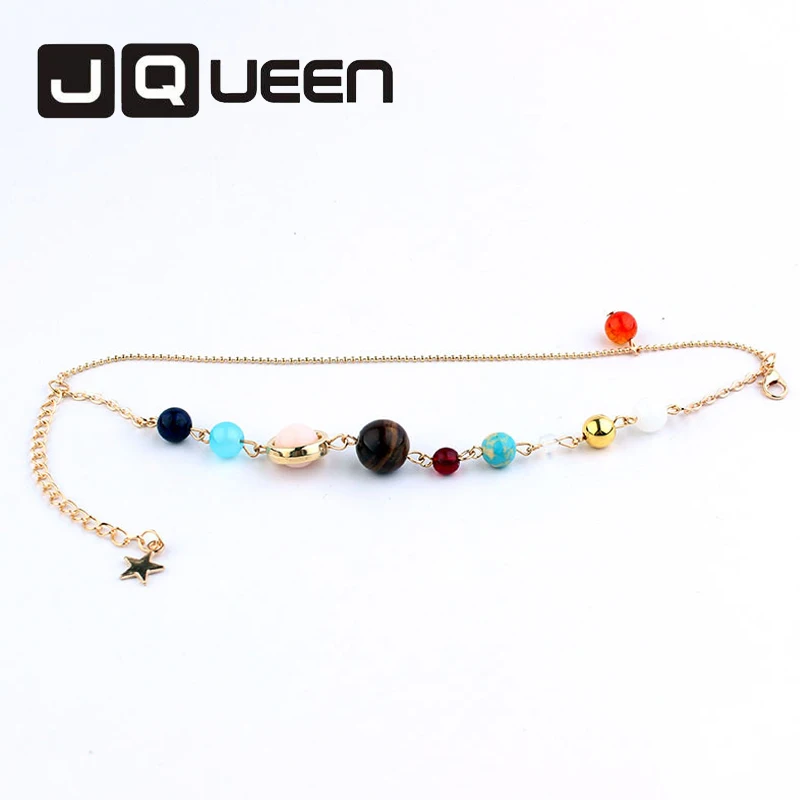

2 Ply Universe Galaxy the Eight Planets in the Solar System Guardian Star Natural Stone Chain Bracelet Bangle for Women