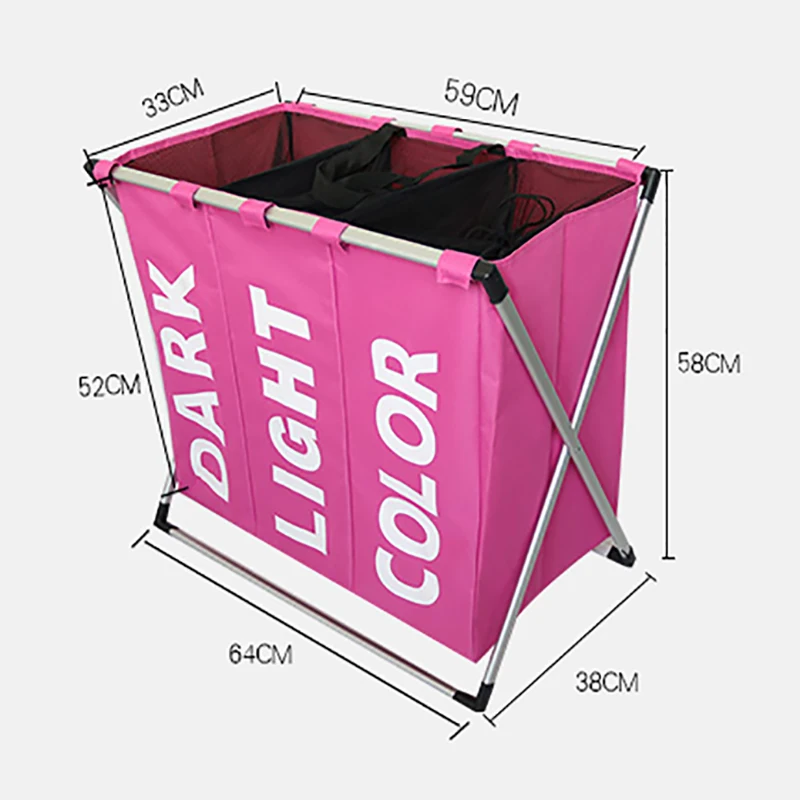 Корзина для хранения грязной одежды, три сетки, корзина-органайзер, Складная Большая корзина для белья, водонепроницаемая корзина для домашнего белья