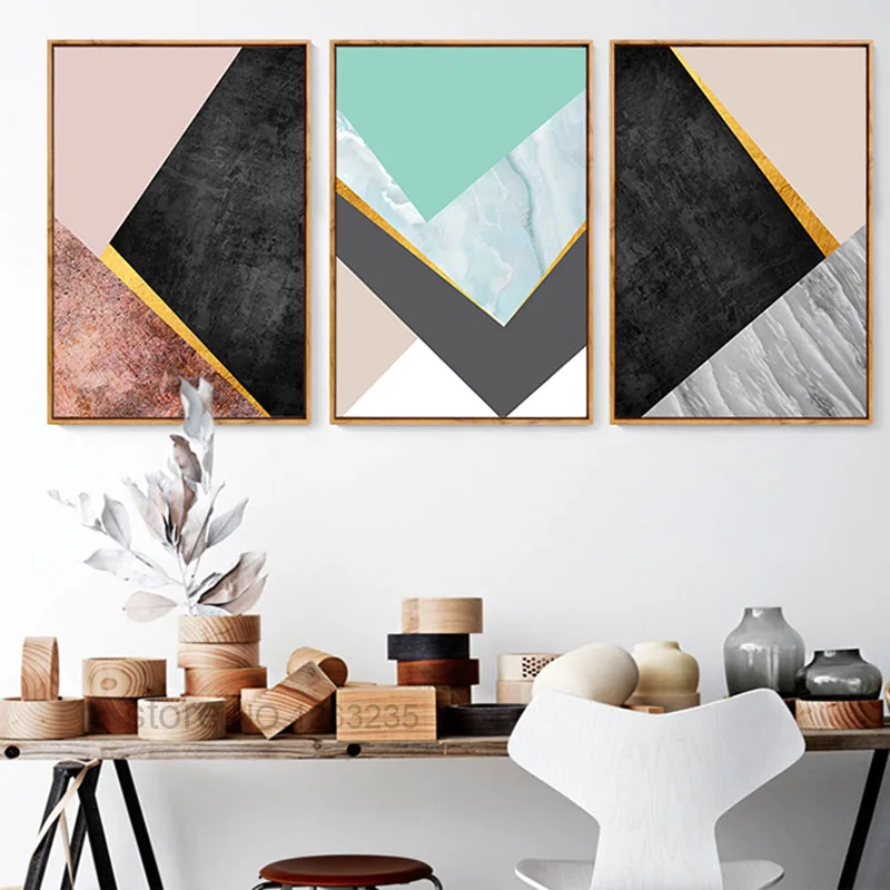 

Abstract Geometry Yellow Wall Art Canvas Painting Cuadros Posters Nordic Poster Picture Wall Pictures For Living Room Unframed