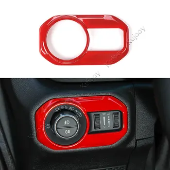 

Red/ Matt/ Chrome/ Carbon Fiber Grain ABS Car Headlight Control Panel Sticker Frame Decor Cover Trim for Jeep Wrangler JL 2018+