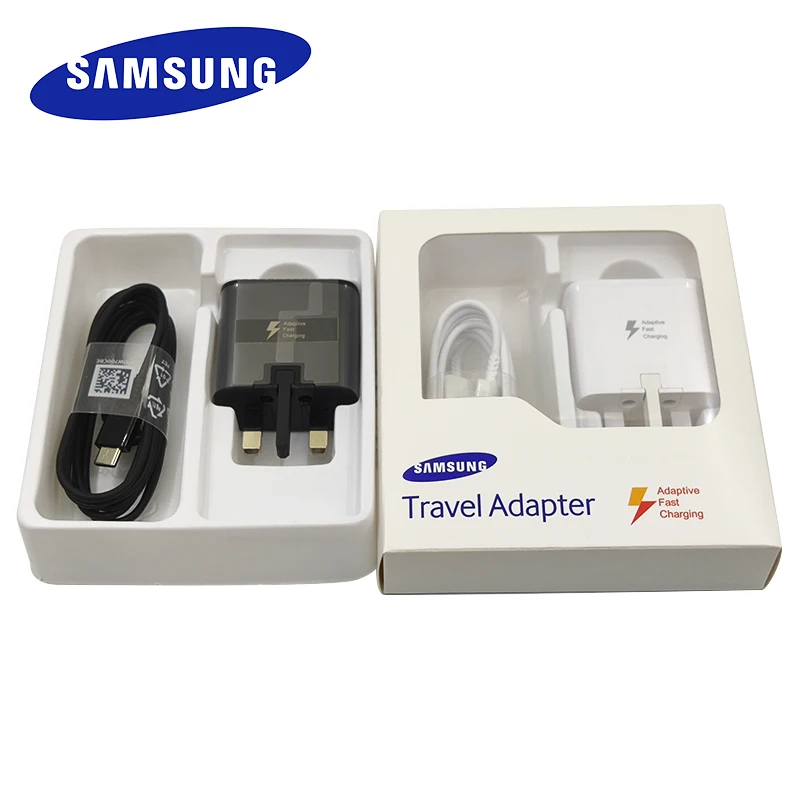 

Original Samsung Fast Charger UK Plug Adapter Type C Cable Quick Charge For Galaxy S10 S8 S9 Plus A3 A5 A7 2017 A80 A70 Note 8 9