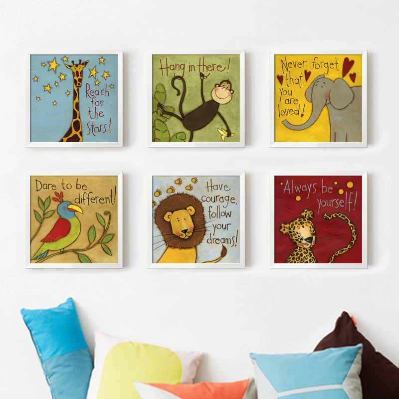 07G Retro Cute Cartoon Animal A4 A3 Canvas Art Painting Print Poster