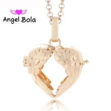 22,5 мм Ангел бола звук гармония колокольчик Подвески Крылья Ангела из нержавеющей стали ожерелья DIY Подвески Ювелирные изделия L028