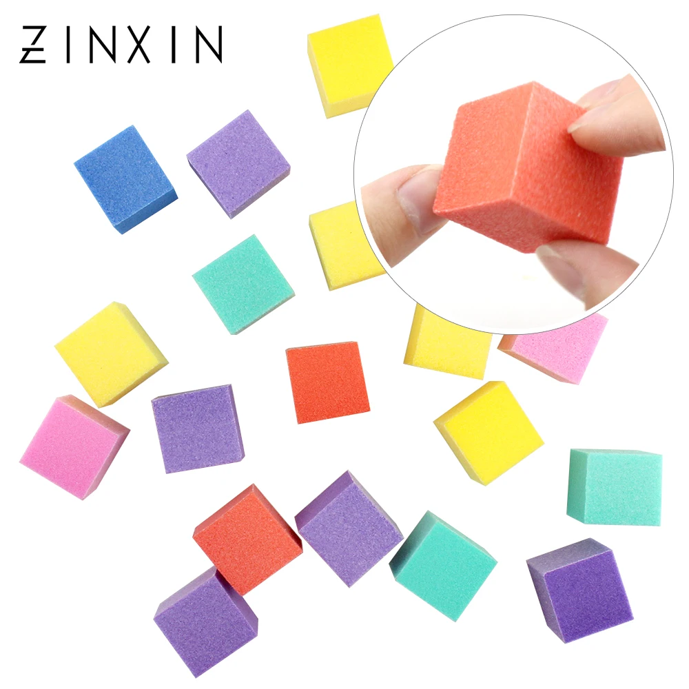 ZINXIN 10/20Pcs Neon Mini Small Cube Nails Files Block Pro Grinding