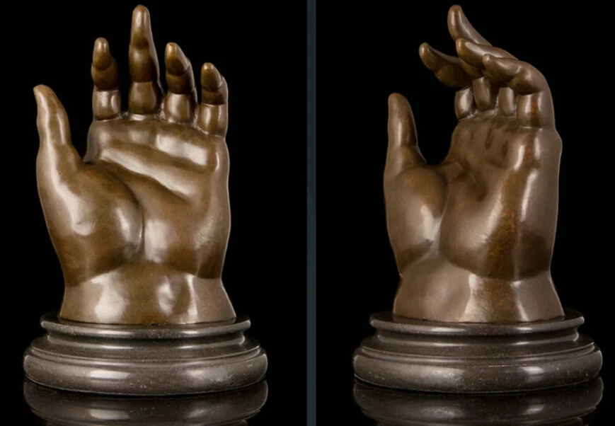 

Art Deco Sculpture Fat Man's Hand Signed Bronze Statue R0712