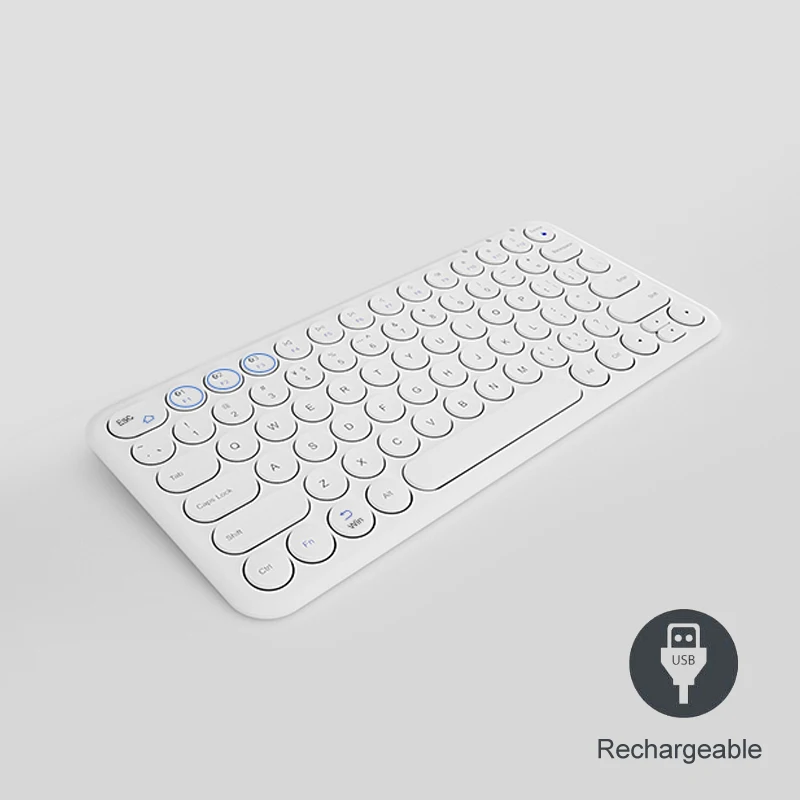 B. O. W маленькая Bluetooth Беспроводная 78 клавишная клавиатура, ультра-тонкая проводная USB Мультимедийная мини-клавиатура для ПК компьютера ноутбука Mac - Цвет: White