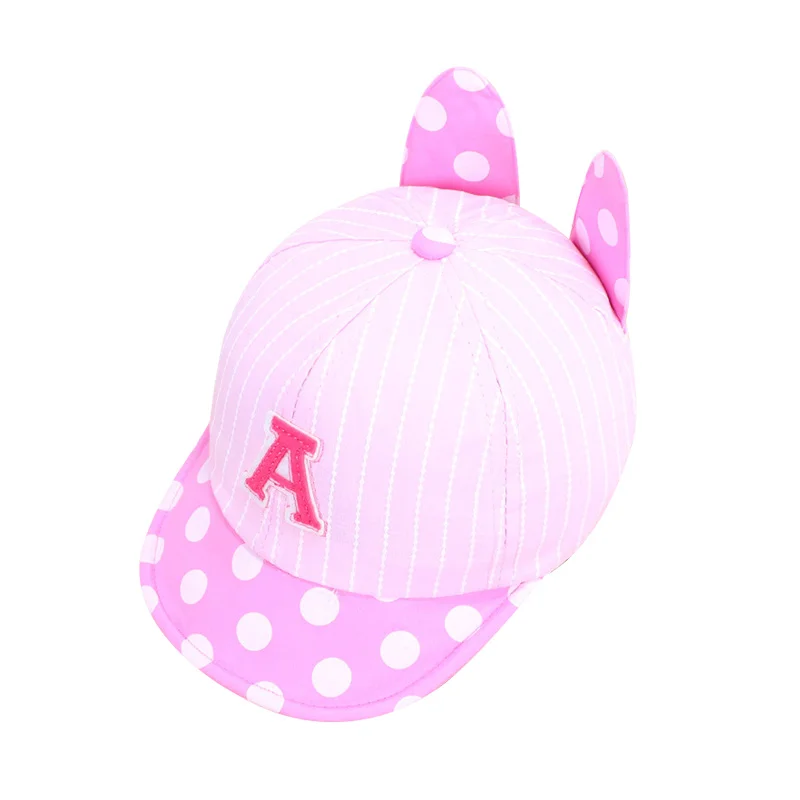 Rabbit Dot Baby Caps With Ears Cute Letter Baby Baseball Caps Boys Girls Sun Caps Striped Fashion Toddler Hat Baby Boys Clothing (6)