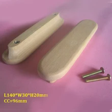 10 шт L14cm* W3cm* H2cm Неокрашенный твердой древесины ручка мебельная сундук ящик с винтами