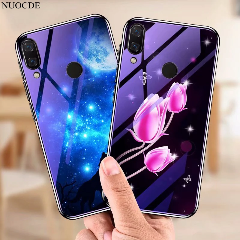 

Blue Light Wolf Tempered Glass Case For Huawei Honor 10 lite Soft Plating Edge Cover Glass Slim Capa For Huawei Honor 9 lite 8X