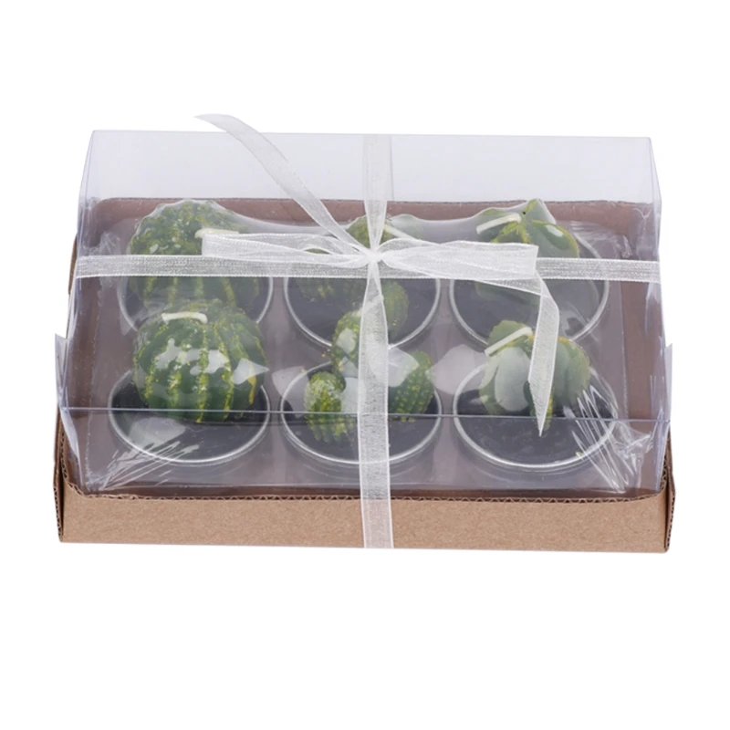 Home Succulent 6Pcs Burning Decor Tea Light Tealight Long Mini Unscented Candles |