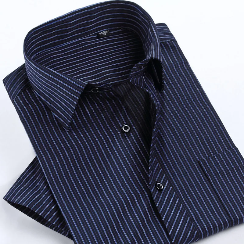 Meilleur 2018 D été De Mode Hommes Chemise À Manches Courtes Occasionnel Sociale Mâle Robe Chemises Mâle Rayé Chemise haute qualité camisa masculina
