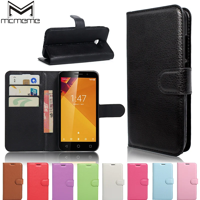 

MCMEME For Vodafone Smart Turbo 7 Case Cover 2017 Luxury Wallet Flip PU leather Phone Case Cover For smart ultra 7 VFD500 Bag