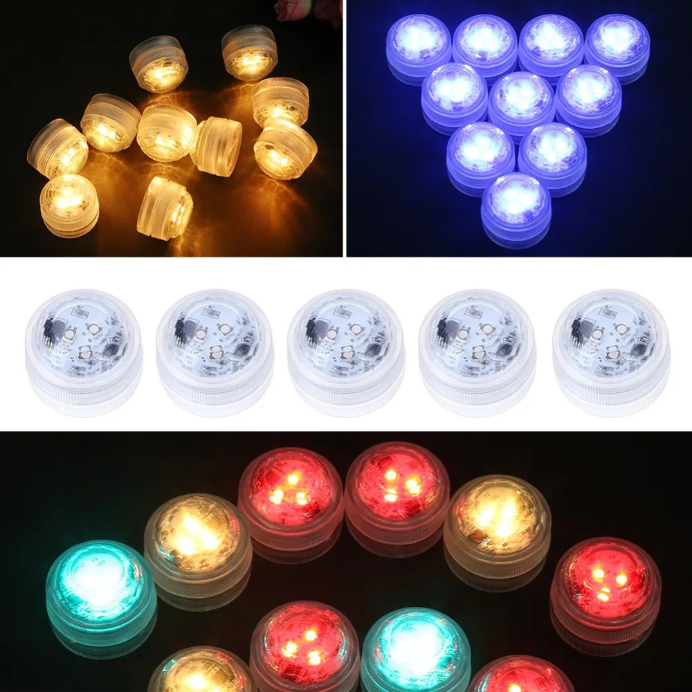 

Flameless Flickering Waterproof 10 LED Candle Light Lamp Submersible LED Light Remote Control Vase for Wedding Party Holiday