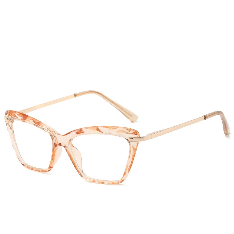 Kottdo Metal Square Women Eyeglasses Spectacle Frame Clear Designer Optical Glasses Frames Computer Eye Glasses - Цвет оправы: Clear Brown