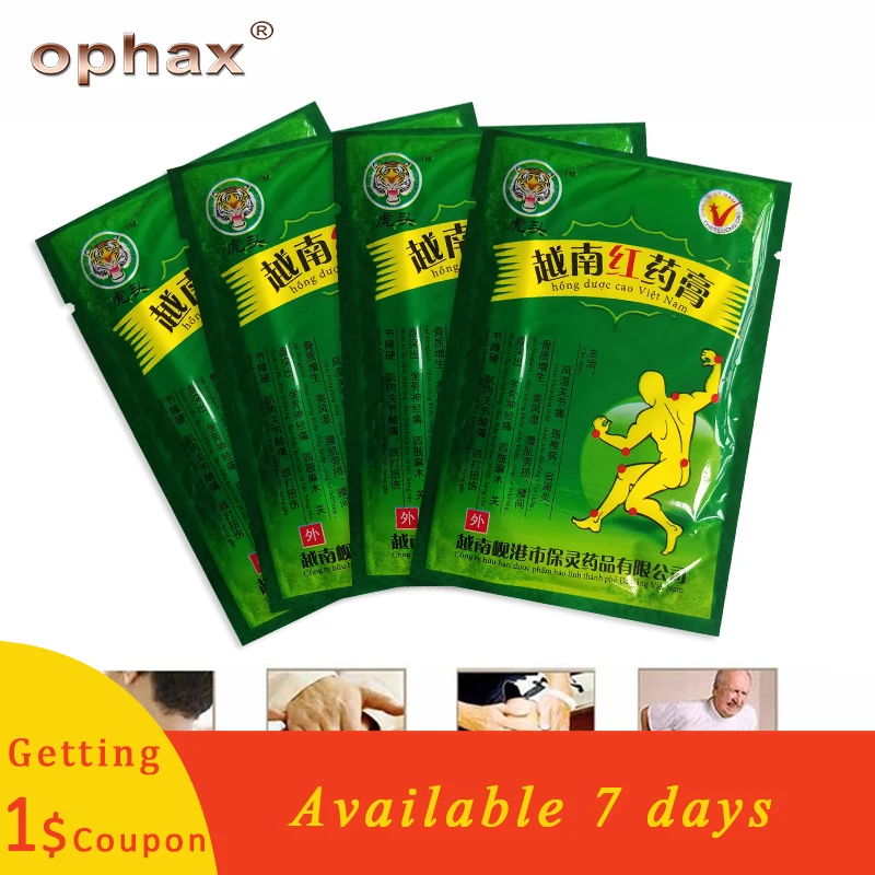 OPHAX 32pcs/4bags Red tiger balm Chinese medical plasters for