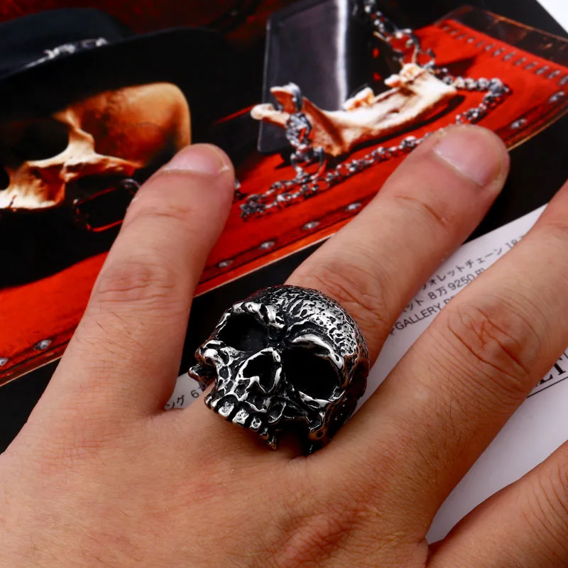 Beier new store 316L Stainless Steel ring high quality skull Punk men fashion Jewelry LLBR8-473R US size