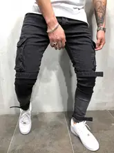 Multi pocket Fashion Men Ripped Skinny Jeans Destroyed Frayed Slim Fit Denim Pant casual men slim hole Zipper balck jeans pants Multi pocket Fashion Men Ripped Skinny Jeans Destroyed Frayed Slim Fit Denim Pant casual men slim hole Zipper balck jeans pants