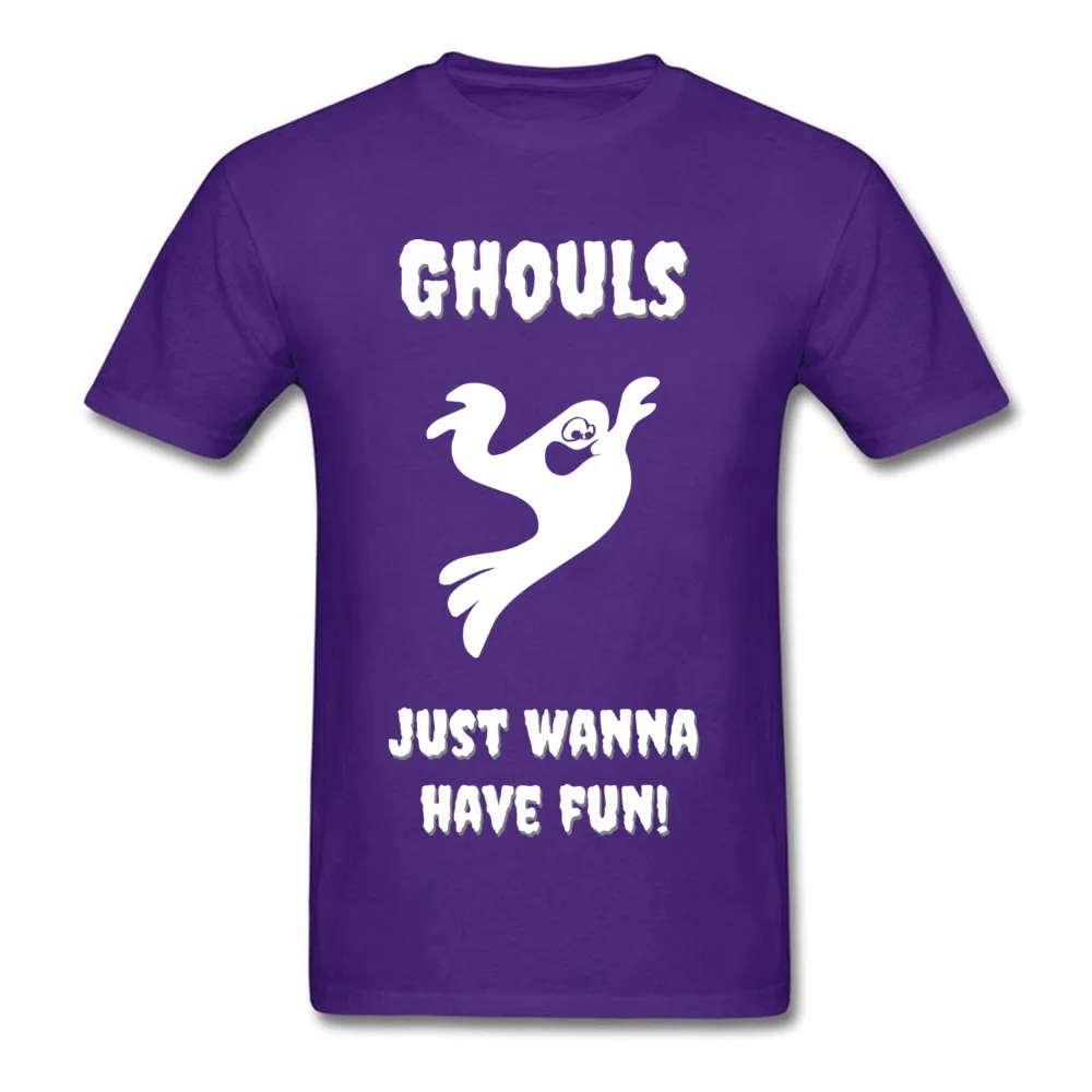 Tops Tees Tops T Shirt Ghouls Just Wanna Have Fun Summer Fall Short Sleeve 100% Cotton Round Collar Mens Tshirts Design Discount Ghouls Just Wanna Have Fun purple