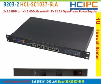 HCiPC B203-2 HCL-SC1037-6LA-BareBone, Celeron C1037U 6LAN 1U Firewall System, 6x82583V LAN Router,6LAN Firewall Motherboard 1