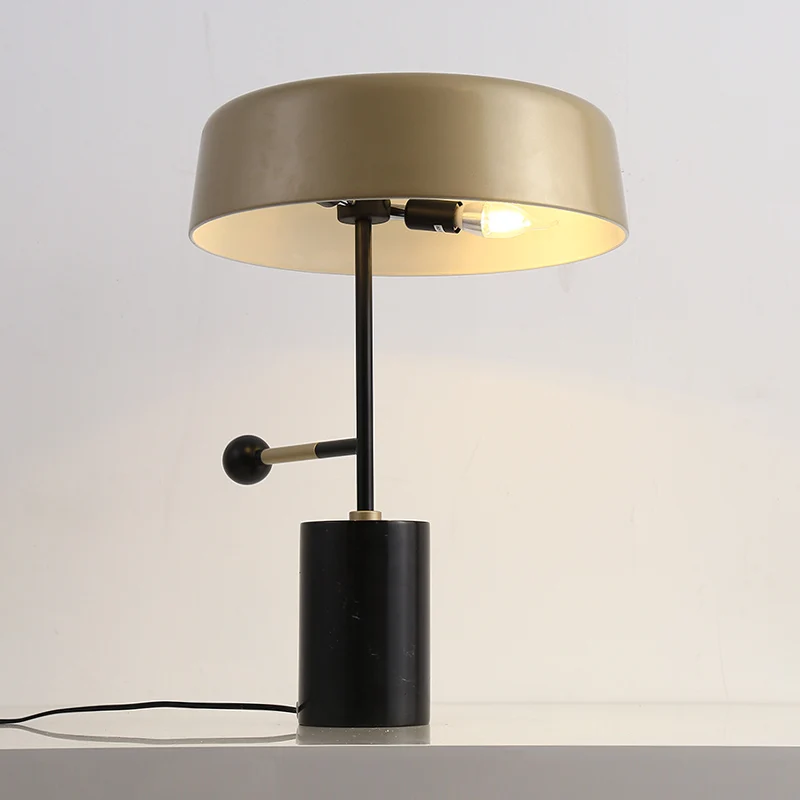 

Black Standing table Lamp Modern Fashion BedRoom Lampara de Pie Living Room Standing Lights Gold Metal shade Marble table Lamp