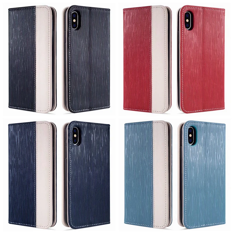 For Iphone X 10 8 7 Plus 6 6s SE 5S Wood Grain Wallet Leather Case Vertical Flip Cover Suck Magnetic Closure Dual Pouch | Мобильные