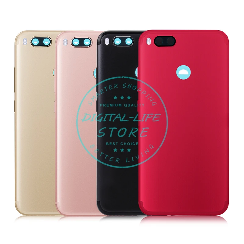 

For Xiaomi Mi A1 Battery Back Cover for Xiaomi MiA1 Rear Door Housing Replacement Repair Spare Parts Red + Power Volume Button