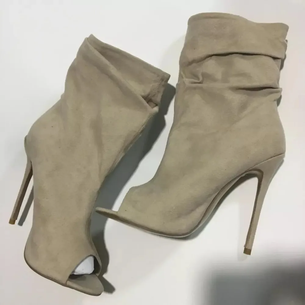 tan high heel ankle boots