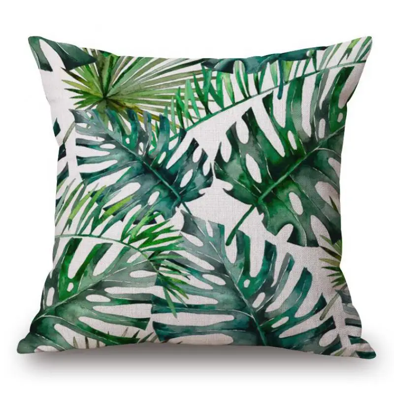 Manufacturers Selling Green Pillow Cases Tropical Plant Pillow Case For