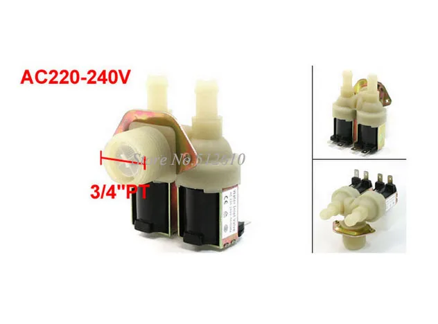 

AC220-240V 3/4"PT Thread 4 Pin Double Water Inlet Valve for Washing Machine