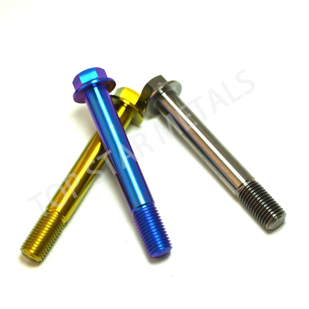 M10 x (1.25mm) x 70mmlong Motorcycle Titanium bolts Gold Burned Color