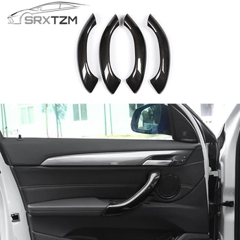 

SRXTZM 4pcs For BMW X1 X2 F48 2016-0219 New Carbon Texture Car Interior Door Handle Cover Door Panel Pull Trim Car Accessories