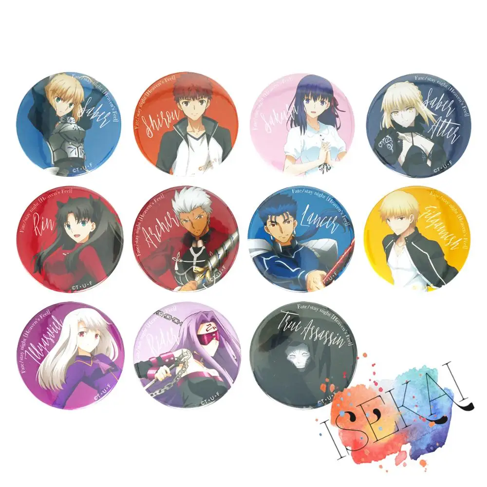 Fate Stay Night Аниме Saber Alter Shirou Emiya Rin Tohsaka Archer Sakura Matou Cu Chulainn Gilgamesh металлическая брошь