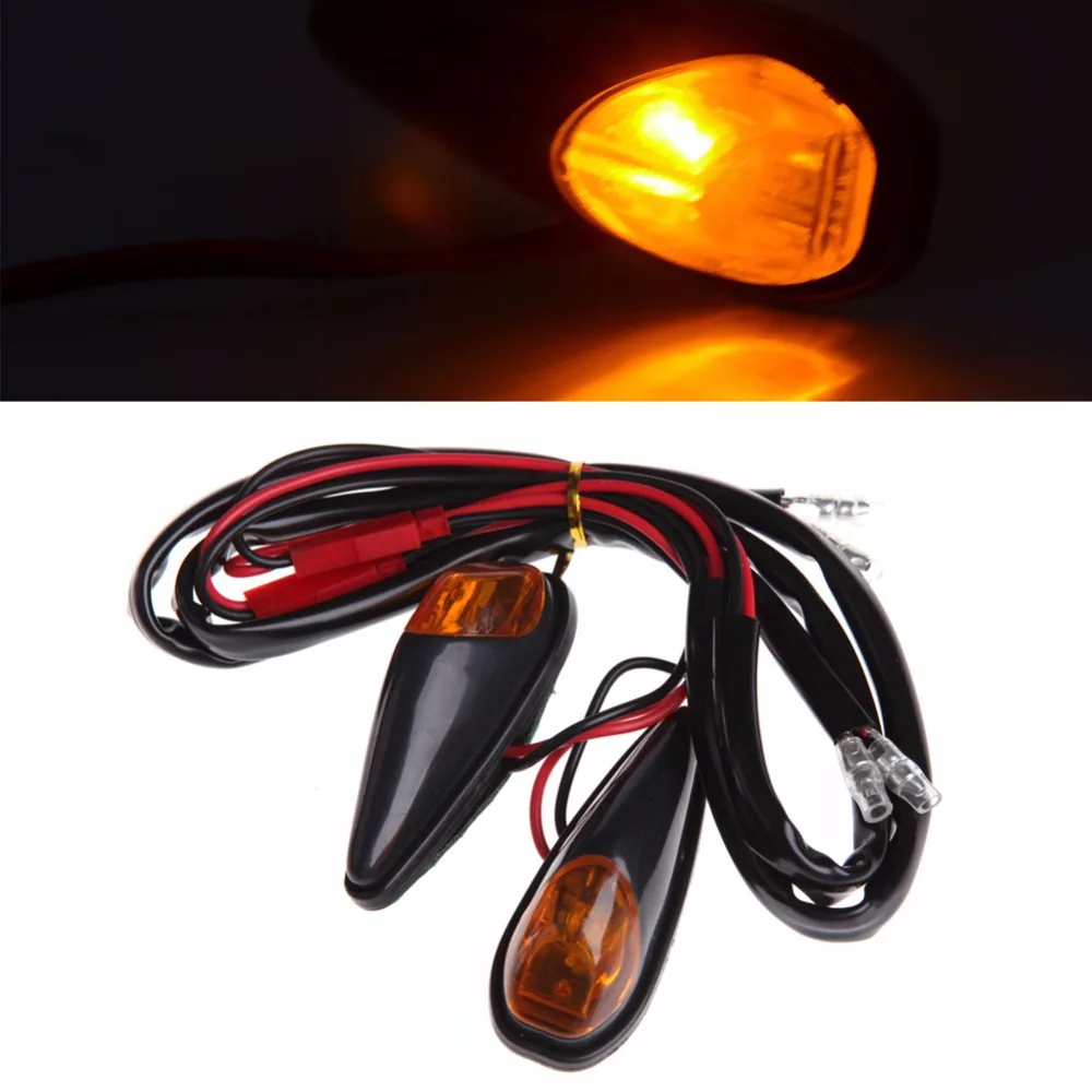 

2pcs Amber LED Motorcycle Flush Mount Turn Signal Light Blinker Indicator Lamp