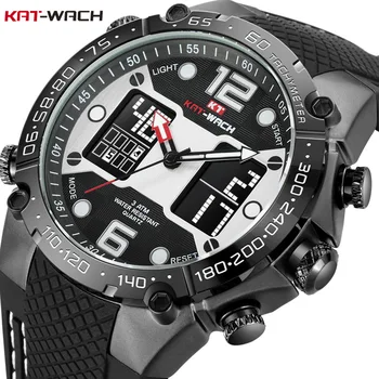 

Luxury Brand Men's Military Watch Quartz Waterproof Digital LED Sport Watch Men Fashion Casual Silicone Strap Wristwatch Clock