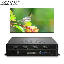 ESZYM 4CH ТВ настенный контроллер 2x2 для 4 ТВ Сращивание Поддержка HDMI/DVI/VGA/USB вход