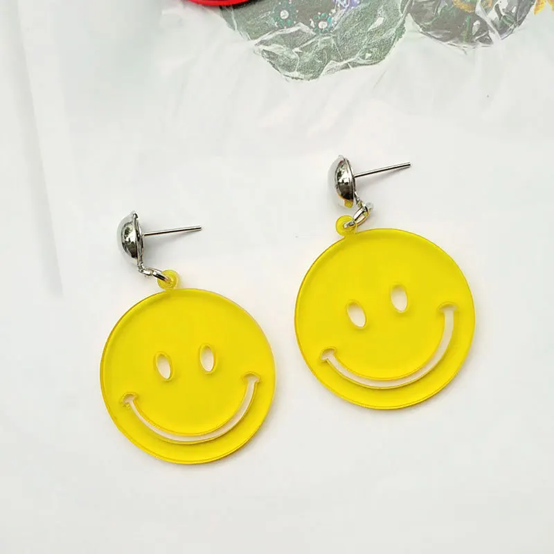 

Fashion Color Transparent Acrylic Smile Earrings For Women
