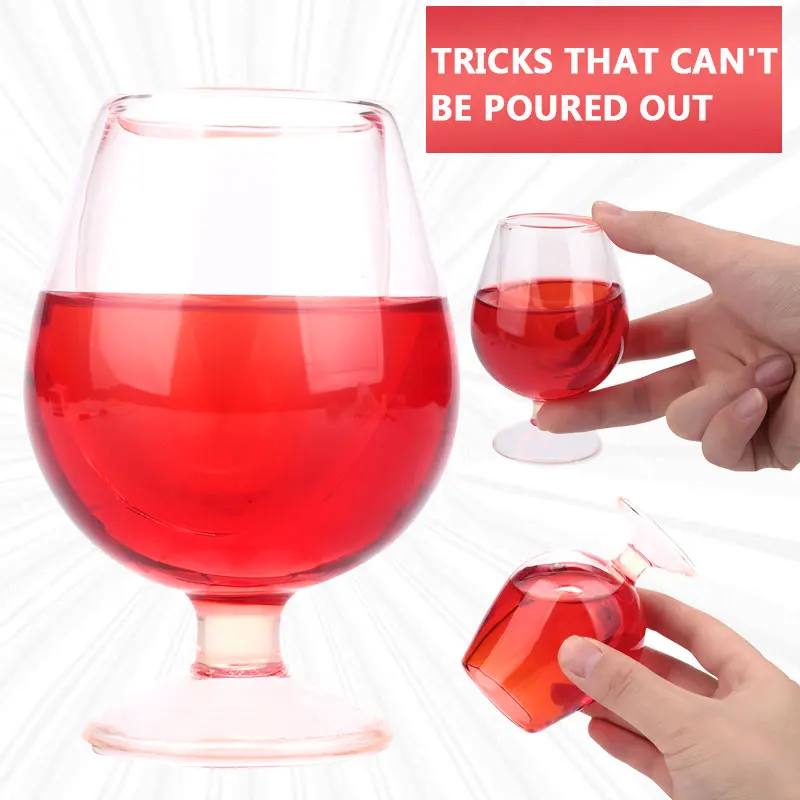 

Fool Glass Glass That Cannot Be Emptied Wine Glass Multicolor Glass KTV Beer Bar Fashion Gift Decoration Toy Prank Toys