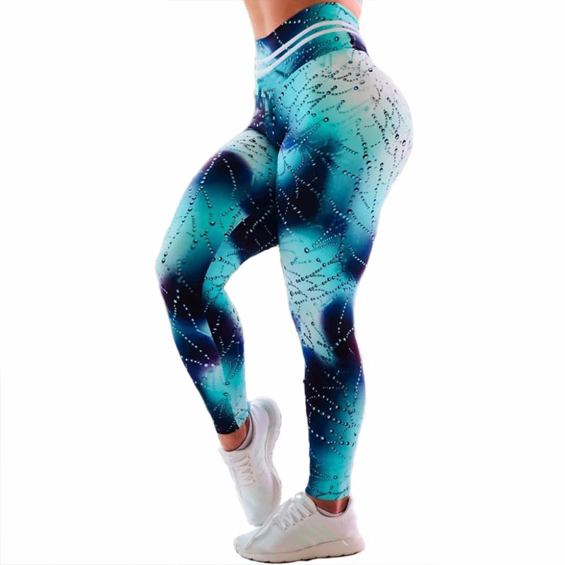 

NORMOV Fashion Women Fitness Casual Leggings Water Droplets 3D Printing Sexy Leggings High Waist Push Up Skinny Workout Leggings