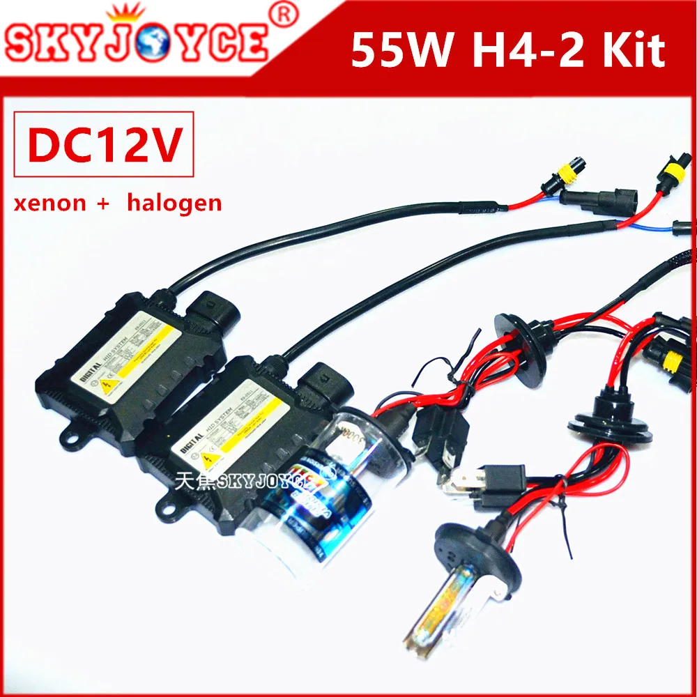 

DC12V 55W H4-2 6000K 8000K 10000K hid xenon h4-2 xenon kit for H4-2 deep blue hid 3000K yellow green blue purple pink