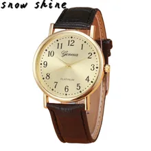 snowshine 10xin Woman Mens Retro Design Leather Band Analog Alloy Quartz Wrist Watch free shipping