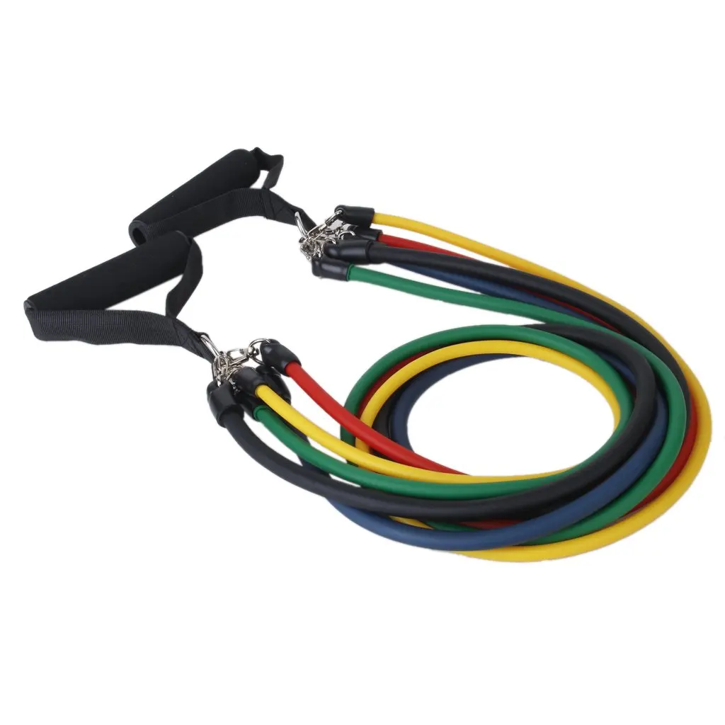 Set 11 pcs Fitness Exercise Latex Tube Resistance Bandsin Resistance