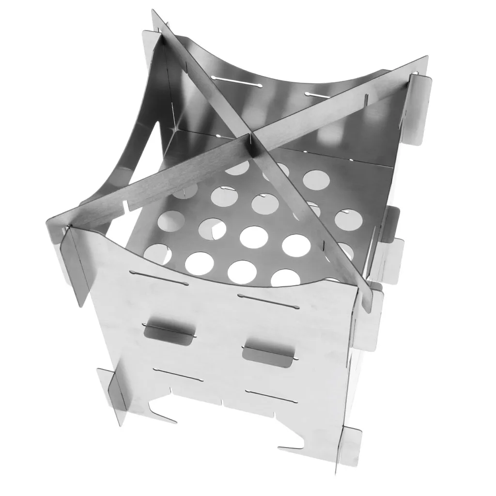 Ultra Lightweight Portable Wood Burning Camping Stove Stainless Steel