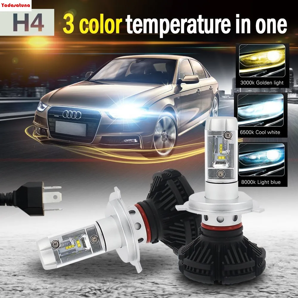 1 Year Warranty Car Led Headlights!!!H4 9003 HB2 P43T LED Headlight