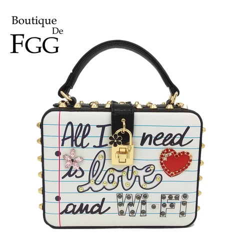 Boutique de Fgg Amor e Wi-fi Bolsa de Ombro Bolsa de Embreagem Tudo Preciso Moda Feminina Crossbody Bolsas Senhoras Top-alça Caixa Que eu é