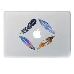 Четыре цвета перья виниловая наклейка Тетрадь Стикеры на ноутбуке Стикеры для DIY MacBook Pro Air 11 13 15 дюймов ноутбук кожи