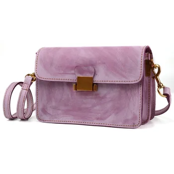 

women Genuine Leather Small Crossbody bag Shoulder Bags for Women gift purple Casual Hard Hand Bag for Ladies messenger bags red